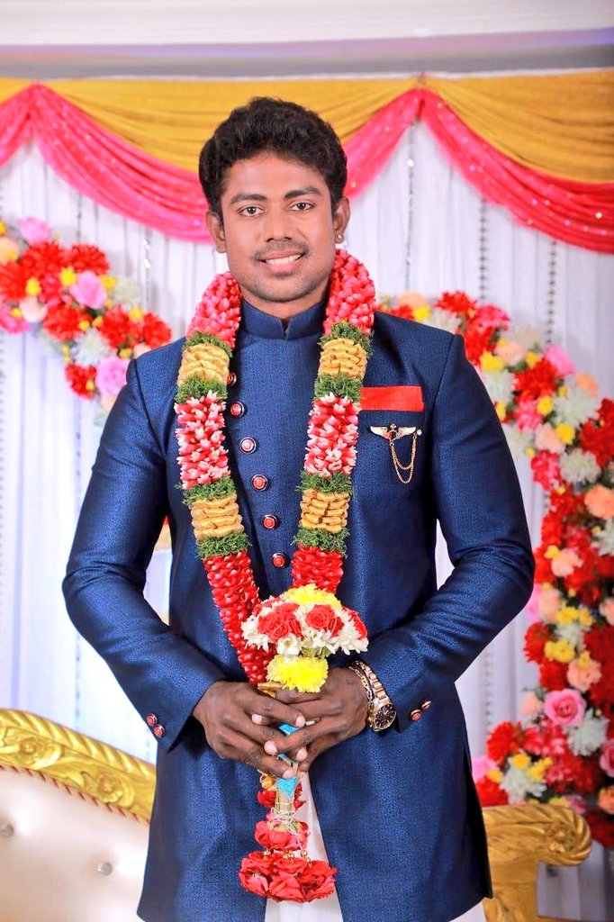 kayaldevaraj's tweet photo. The Engagement Stills Of 
My Son #ActorRishikanth
Mr World in Sports Physic, Cricketer &amp; Lawyer With Kamali
Technical Software Engineer.
The Engagement Happened Recently. Marriage is Planned To Have in Thiruporur Murugan Temple on Feb 25th.
#BabuGanesh
Actor, Producer, Director https://t.co/PpfouCN4pD