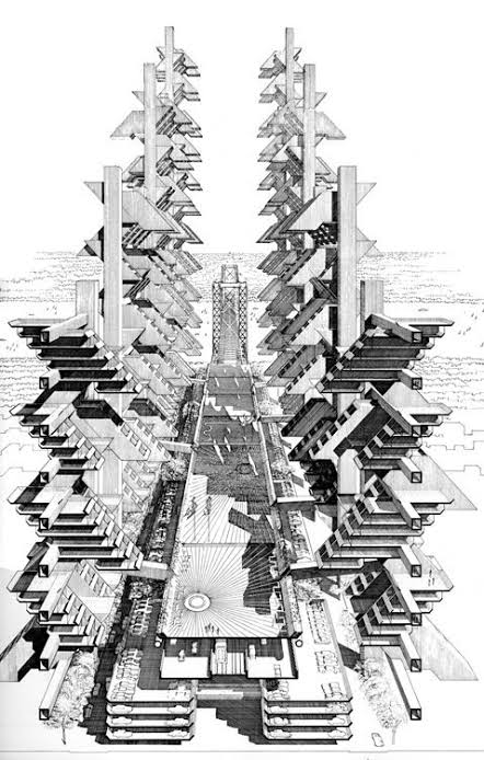 kohantoys's tweet image. Y si quieren ver el concepto de Ciudad Lineal ON CRACK, en 1967 Paul Rudolph propuso su Lower Manhattan Expressway que sin dudas hubiera destruido la New York que conocemos y amamos ( y la verdad es que todo loo que hacía Paul Rudolph era on crack)