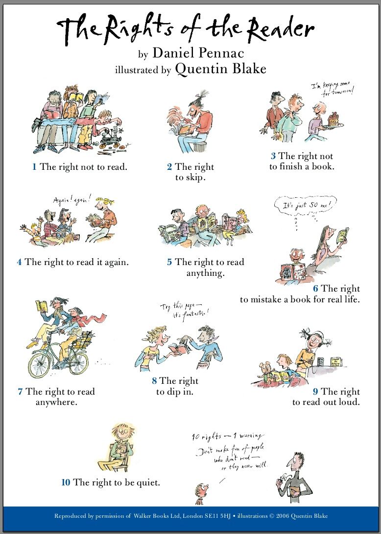 I really do believe every child can be a reader. Whoever you are, whatever you love, there's a book for you out there. So if you haven't yet found your favourite – KEEP READING! It could be the one you open next... #literacy (Art: Quentin Blake)