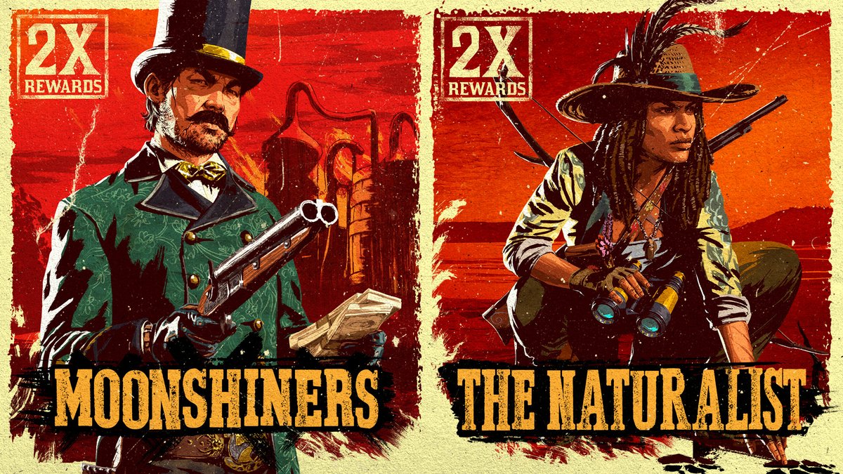 Rockstar Games On Twitter Bonuses In Red Dead Online This Week Include Double Rdo And Role Xp On All Moonshine Story And Bootlegger Missions Naturalist Free Roam Events Are Awarding Double Role