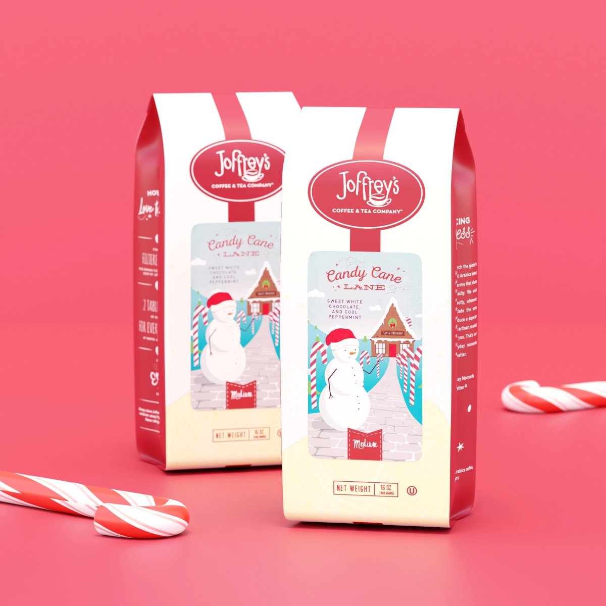 JoffreysCoffee's tweet image. Last chance to shop seasonal fan-favorite Candy Cane Lane flavored #coffee. Enjoy 20% OFF whole bean, ground, and French press options, while supplies last! This smooth, medium roast is blended with cool mint &amp;amp; sweet white chocolate. ☕️❄️