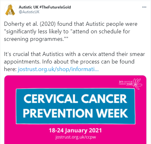 "Autistics with a cervix"