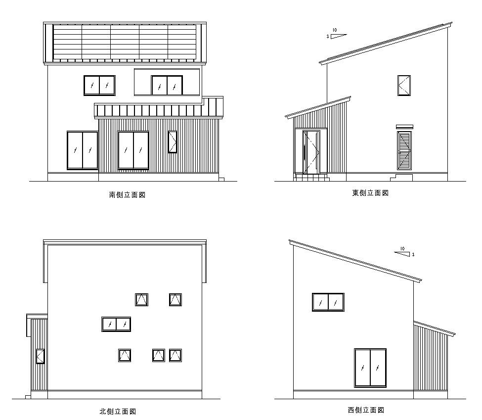 立面図（りつめんず）ritsumen-zuelevation view★ 立面 on its own means “façade (of a building)”