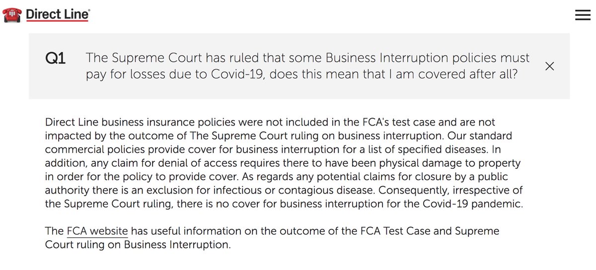 AllOriginalEali's tweet image. Really disappointing that despite the Supreme Court ruling on Friday, our insurers Direct Line are still not covering the loss caused by a global pandemic and 3 lockdowns. @DirectLine @dl4bnews what moral explanation do you have for this? Hugely devastating to small businesses.