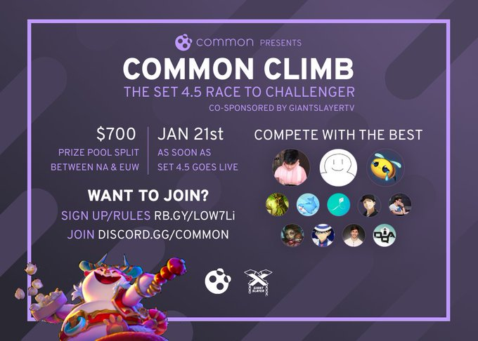 The race for masters is here and this time its free to enter! Compete against your favourite streamers on NA and EUW! Sign up at rb.gy/low7li