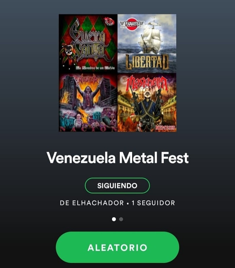 VzlaMetal's tweet image. Ya está disponible en #Spotify el playlist del Venezuela Metal Fest y muestra todo el talento Venezolano que ha participado en las dos ediciones de este festival, de igual manera pueden acceder al playlist de nuestro canal de YouTube