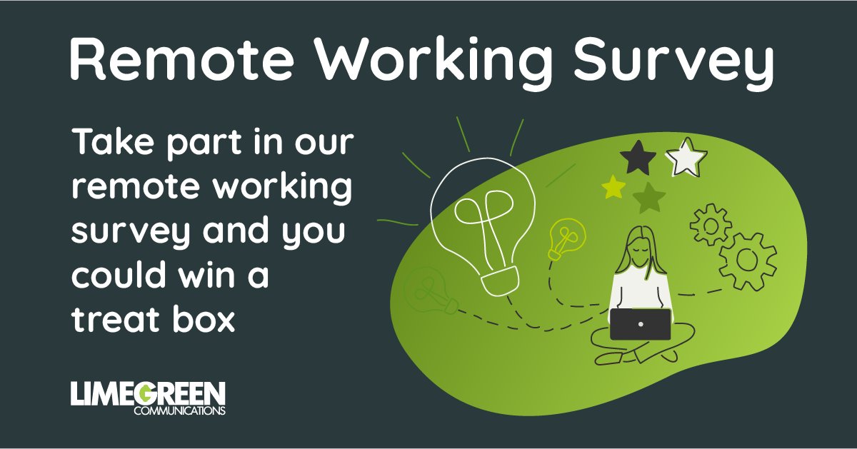 LimegreenTwist's tweet photo. Are you loving working from home? Or are you desperate to get back to the buzz of the office? Tell us in our Remote Working Survey - there's even the chance to win a tasty treat box 🤩

Follow the link to take part: https://t.co/YfEbbu52mc https://t.co/vfDMTWeKvW