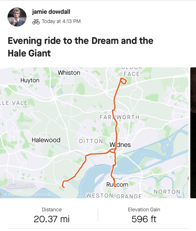 First evening ride of the year out to the the Dream Sculpture and then onto the the Hale Giant.  #BritainByBoneshaker