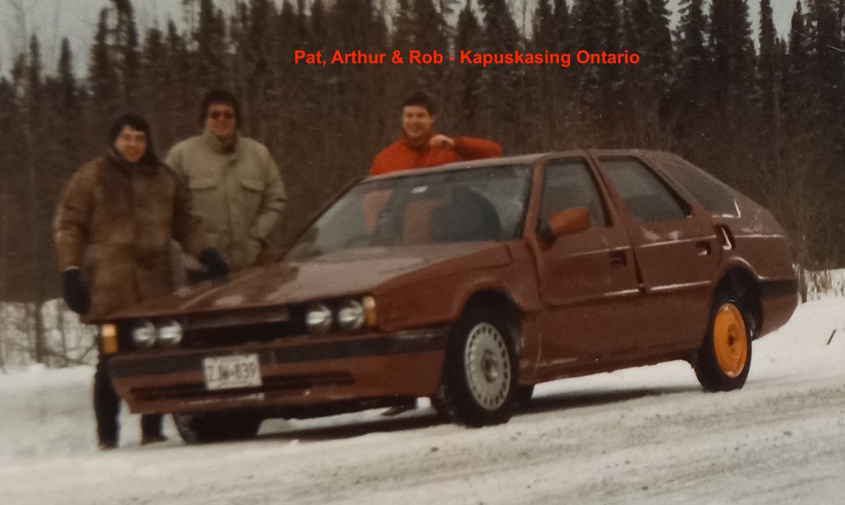 Pic of the three of us driving from Timmins to Kapuskasing on ice that was 2” thick with snow on top, and a space-saver on.