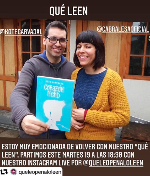 kotecarvajal's tweet photo. En unos minutos más a las 18:30 hrs con @CabraLesa hablaremos de nuestros libros en el instagram de @queleopenalolen en vivors y en directors!!!!

*foto referencial :P https://t.co/QeOeeTZQxK