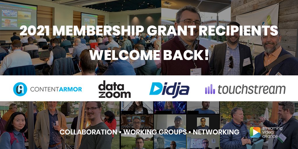 In addition to new Grant Recipient Members, our Grant Committee chose to renew membership grants for these 2020 recipients based on their contributions. Keep up the great work <a href="/ContentArmor/">ContentArmor</a>, <a href="/Datazoom_io/">Datazoom</a>, Didja and @Touchstreamedia 

buff.ly/2KuzW1n #Teaming4Streaming