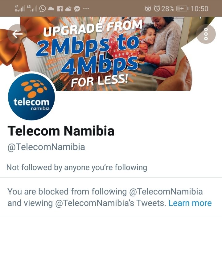LammBoz's tweet image. @ceotelnam this is the customer service that we receive from #TelecomNamibia the second picture shows that they blocked me from the page because of their incompetence. All the contact lines are never answered incl. whatsapp even before your latest statement. What&apos;s the use