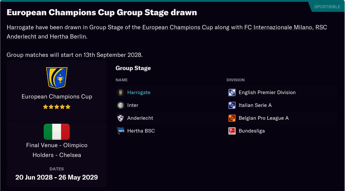 Champions League group. Fun fact: a 34-year-old John Lundstram plays for Anderlecht