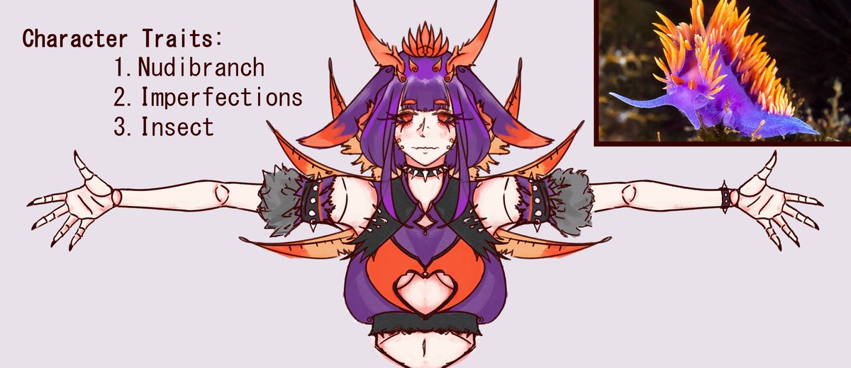 「ROCKSTAR NUDIBRANCH GIRL ?? A Monster G」Jowol VTuberのイラスト