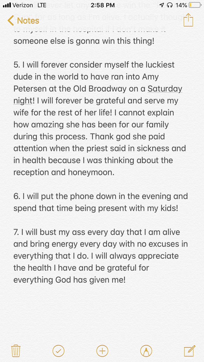 After my hospital stay and cancer battle Ive created Matt’s “new rules to live by”