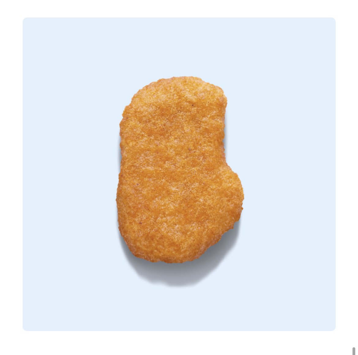 cabel's tweet image. I intended to make fun of this, but actually, these chicken nuggets have better release notes than most apps
