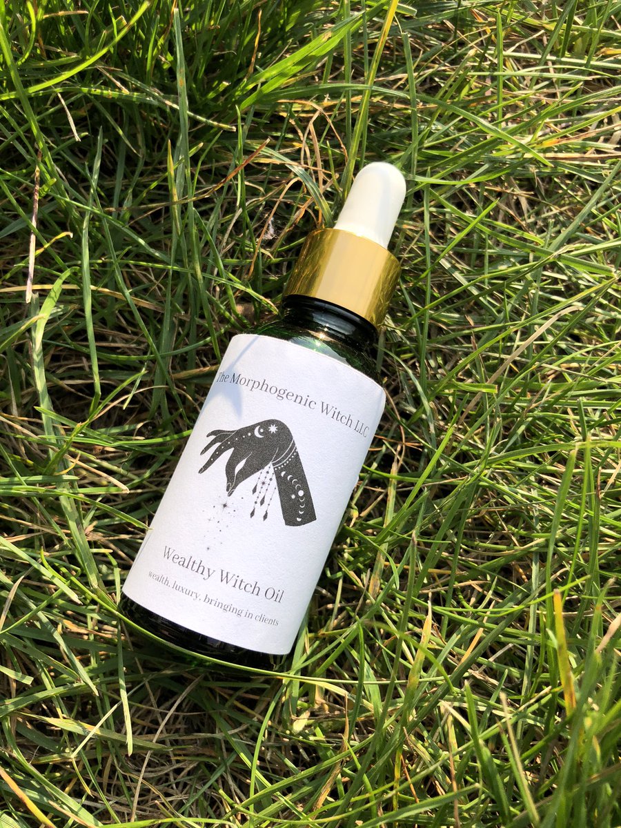 :- WEALTHY WITCH OIL is essential for me to get into the vibe. I got it from @/themorphogenicwitch on Instagram!  I drizzle some on my wrists + rub them together, and also sometimes put some on my third eye + my temples.  This helps for the next steps, but isn’t needed!