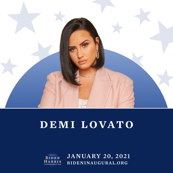 DemiTourCentral's tweet photo. If anybody needs a link for Demi’s performance at the Inauguration tomorrow, here you go! Demi will be performing tomorrow night on ‘Celebrating America’, which starts at 8:30pm ET / 1:30am UK. https://t.co/tflO1fi4FW 💙🇺🇸 https://t.co/rNILZ00vqt