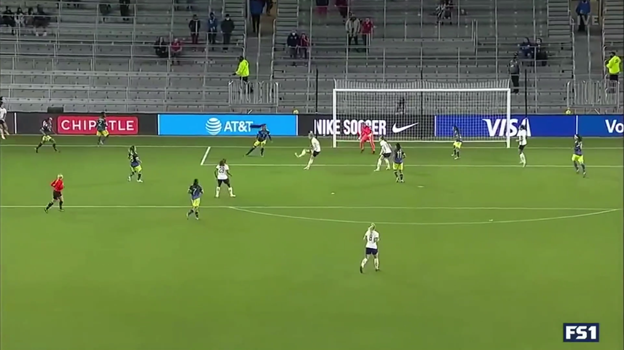 Mewis makes a nice volley into the goal. The focus is on Mewis as the goal scorer, and Lloyd for her assist, but none of this would have happened without Macario's quick attack, her drawing the defense to her and then making the perfect pass. She makes players around her better.