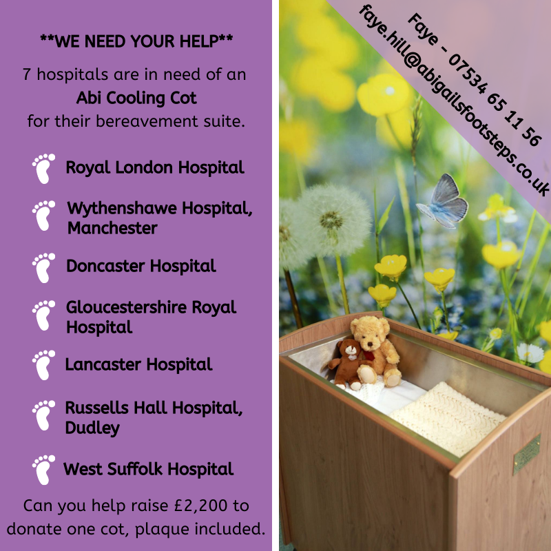 Secureward's tweet photo. One of the unseen consequences of covid last year was the increase in the number of babies that were stillborn. Can you or your company help raise funds or support any of the hospitals named in the photo or in the North Wales area. Each cot costs £2,200 delivered to site. https://t.co/CNAVSTweUs
