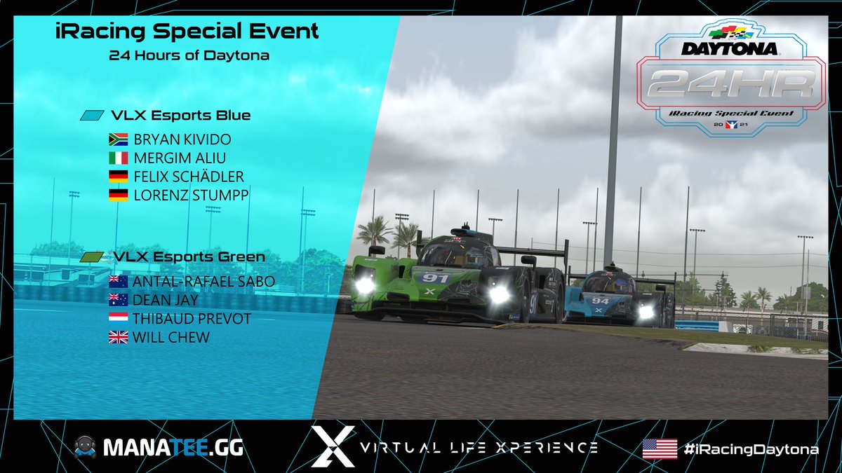 Dstinct_GG's tweet photo. #iRacing | Daytona24

It’s race week and the lineups have been confirmed! We’ll be running two LMP2 entries this year in what is sure to be one of the most challenging races of the 2021 Special Events Calendar!

Good luck guys!

#94 - VLX Blue
#91 - VLX Green
🏎 - Dallara P217 https://t.co/STbUcerzSG
