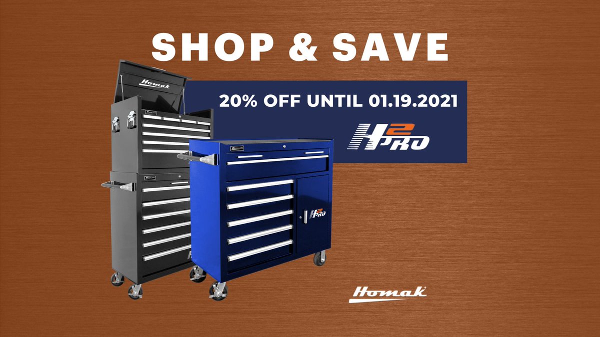 HomakMfg's tweet photo. Last call to #shop &amp; #save!

Take advantage of 20% off all H2Pro Products until the end of the day!

Start shopping here to save big: https://t.co/nThnvpkf2X

#MyHomak #HomakStory #HowIHomak #Homak #HomakFinancing #HomakSale #Toolbox #Tools #SaveBig https://t.co/cE9rOPDfwt