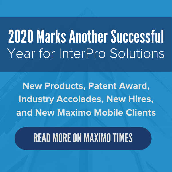 InterProSolns's tweet photo. InterPro Solutions announced today that 2020 was another successful year marked with new product launches, industry accolades, a patent award, new hires, and continued client growth. 

Read more here: https://t.co/vFlASfV2Dr

#interprosolutions #maximo #maximomobile  #ezmax https://t.co/X53gVB0MUV