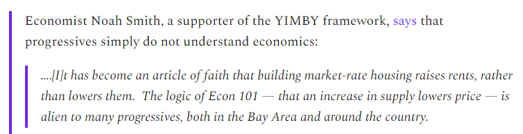 4/Robinson selectively quotes a Bloomberg article of mine ( https://www.bloomberg.com/opinion/articles/2016-12-07/limiting-urban-density-drives-up-rents).Look at the part he quoted, vs. what I actually wrote!Pretty different, eh? 