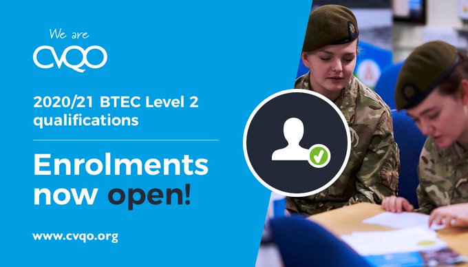 If you're a #SeaCadet aged 16-18 looking for something positive to do in #lockdown, why not consider a <a href="/CVQO/">Cadet Vocational College - the new name for CVQO</a> #BTEC qualification?  Training will be virtual &amp; for some it  could be fully funded <a href="/SeaCadetsLondon/">London Area SCC</a> <a href="/LEDSeaCadets/">LED Sea Cadets</a> <a href="/EasternArea_SCC/">Eastern Area Sea Cadets</a> <a href="/SeaCadetsUK/">Sea Cadets</a> bit.ly/3bw4mv8