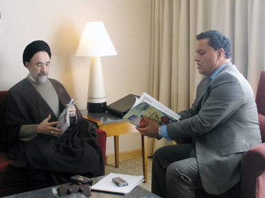 "For more than a decade, Mr. Afrasiabi was allegedly paid, directed & controlled by  #Iran's gov to lobby U.S. gov officials, including a congressman; and to create & disseminate information favorable to the Iranian gov."Seen here with former regime president Mohammad Khatami.