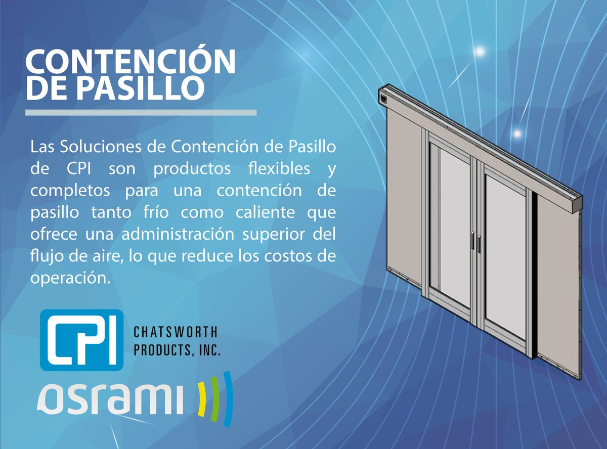 osrami's tweet photo. #ChatsworthProducts proporciona soluciones de servicios y productos de voz, datos y seguridad que optimizan, almacenan y resguardan equipo de tecnología. 
¿Conoces sus soluciones de Contención de Pasillo? 
👉 https://t.co/vyvCP6J9nH  
#Tecnología @CPI_Products #telecomunicaciones https://t.co/H9PDspOAgJ