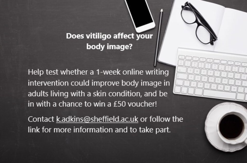 The University of Sheffield are still looking for participants to take part in a study. Can you help? If vitiligo impacts your relationship with your body, they’d love to hear from you.
If you are 18+ and interested in taking part click sheffieldpsychology.eu.qualtrics.com/jfe/form/SV_5a…