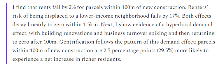 8/And here's a brand-new paper by Kate Pennington about what happens to rents and to gentrification when you build market-rate housing in San Francisco: https://www.dropbox.com/s/oplls6utgf7z6ih/Pennington_JMP.pdf?dl=0