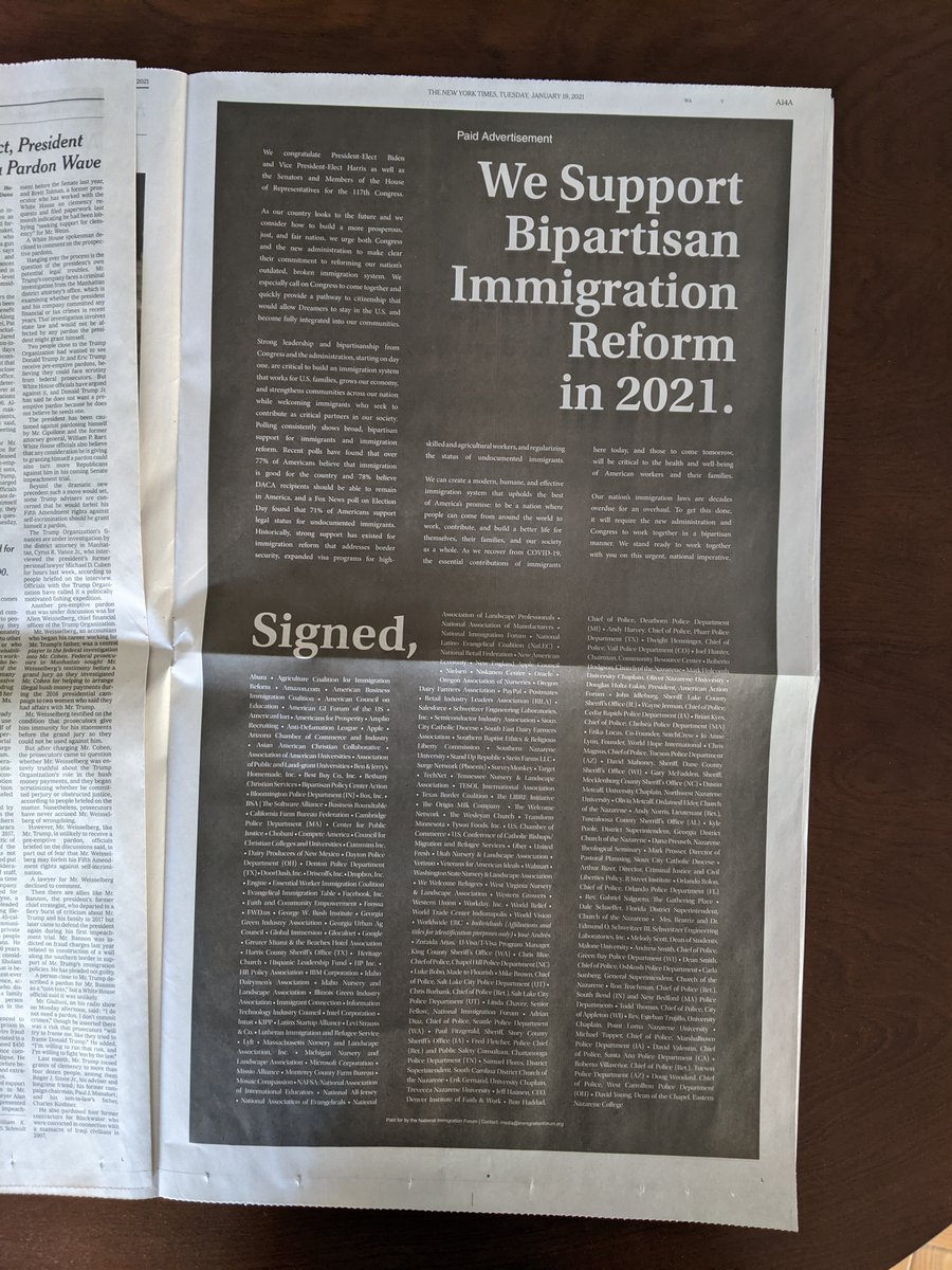 forum_together's tweet image. In today's edition of the New York Times: We support bipartisan immigration reform in 2021.

Add your name in support: bit.ly/3p3JqzC