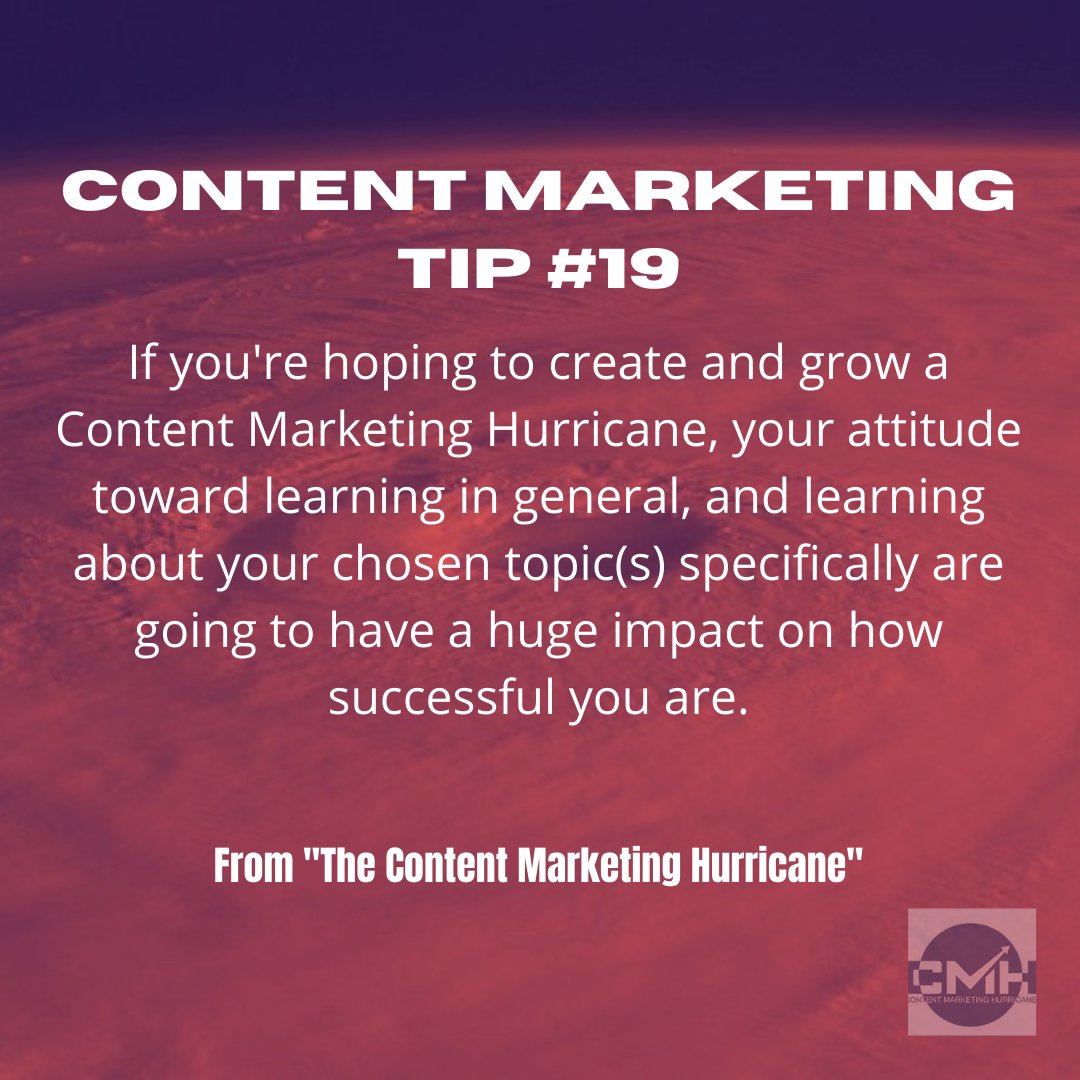 ContentClasses's tweet photo. Content Marketing Daily Tip 19: If you're hoping to create and grow a Content Marketing Hurricane, your attitude toward learning is going to have a huge impact on how successful you are. See https://t.co/YOhWjPF3OM for more info.
#contentmarketinghurricane #contentmarketing https://t.co/DHVgygaUmG