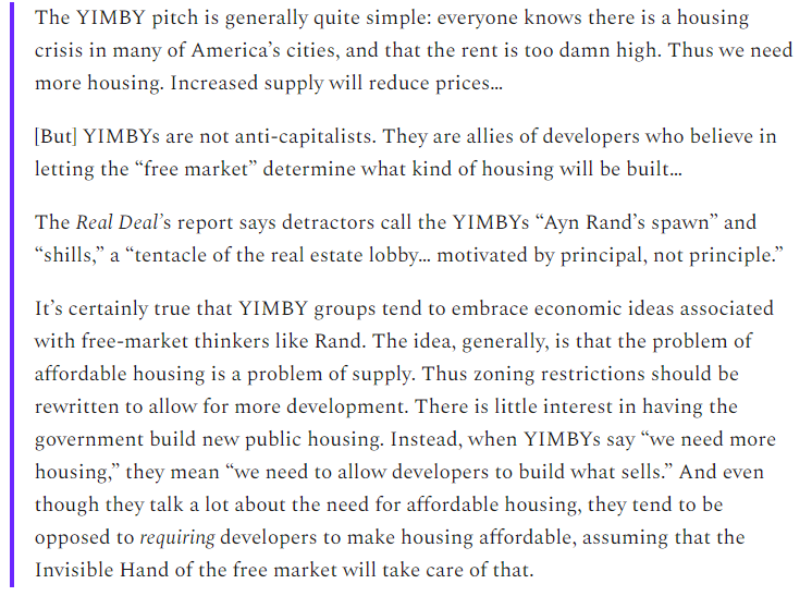 12/But Robinson gets things even more wrong when he claims that YIMBYs are Randian shills who hate public housing and demand that market-rate housing be the only solution.Here's what he writes: