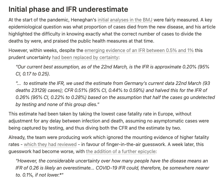 In time, we'll be able to use this site to join up the dots between various different people – eg, here Ross Clark (whose page is neverending –  https://www.covidfaq.co/Ross-Clark-79571f96f0df42778870c4764993c3a2) cites a dodgy IFR stat from Carl Heneghan / the CEBM, which we discuss on their page.  https://www.covidfaq.co/Carl-Heneghan-and-Tom-Jefferson-Oxford-CEBM-eb9a2ceaff164e90a718a30e4fd14e95