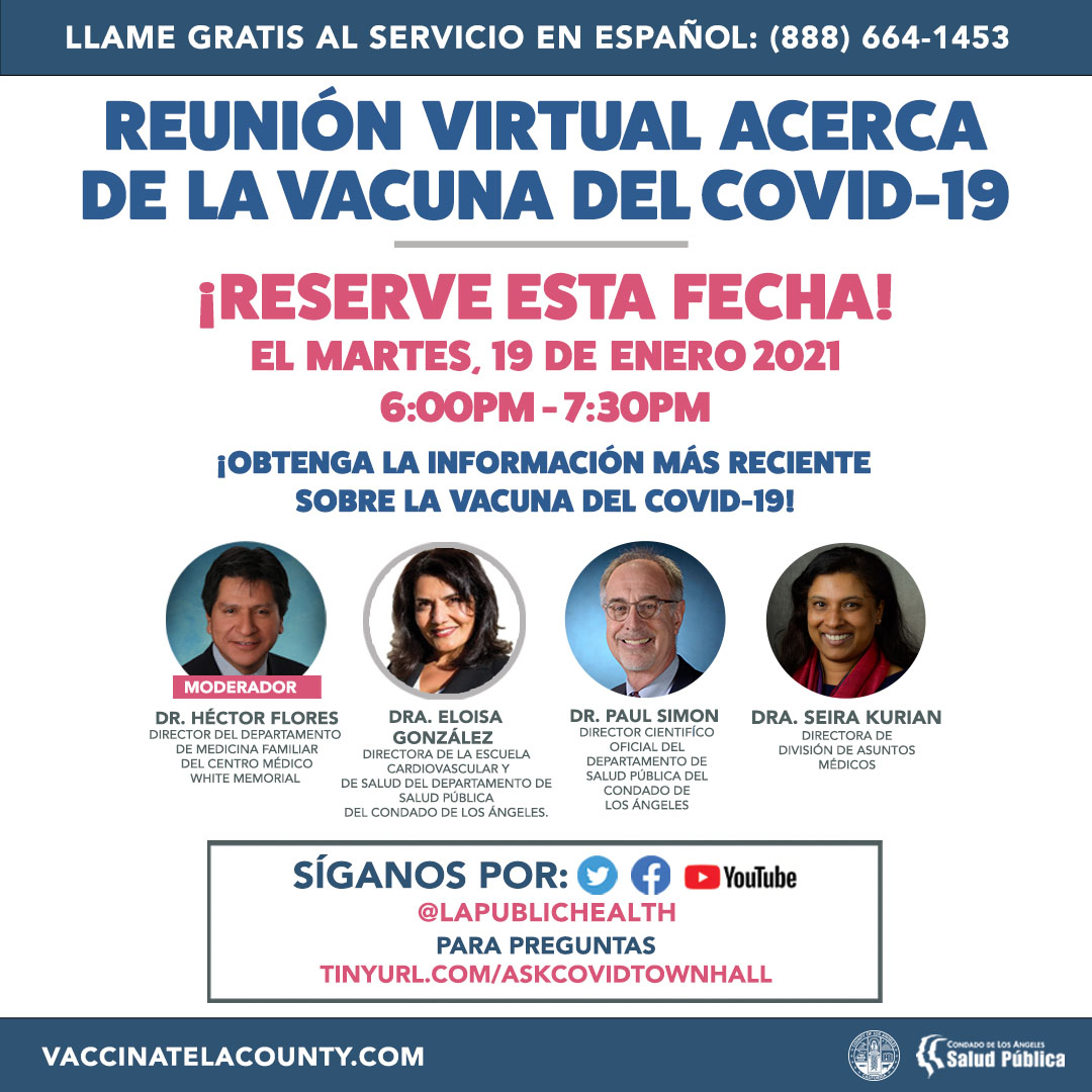 Watch <a href="/lapublichealth/">LA Public Health</a>'s COVID-19 Vaccine Town Hall today at 6:00pm-7:30pm. 

Submit a question at tinyurl.com/askcovidtownha…