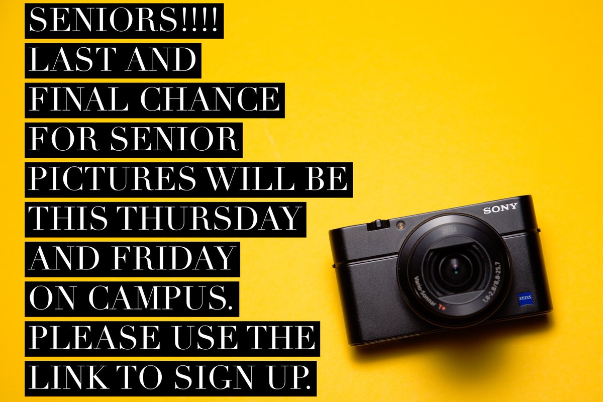 Seniors, last chance for pictures...Please use the following link to sign up.