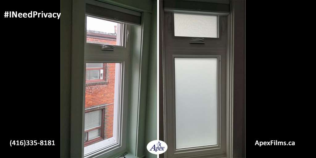 #INeedPrivacy Apex installed #windowfrost to this #DanforthVillage home-Neighbours could clearly see inside if they didn't keep their blinds closed...☀️Let the light in with #privacywindowfilm! Professional #Toronto area installation or #DIY apexfilms.ca
#supportlocal