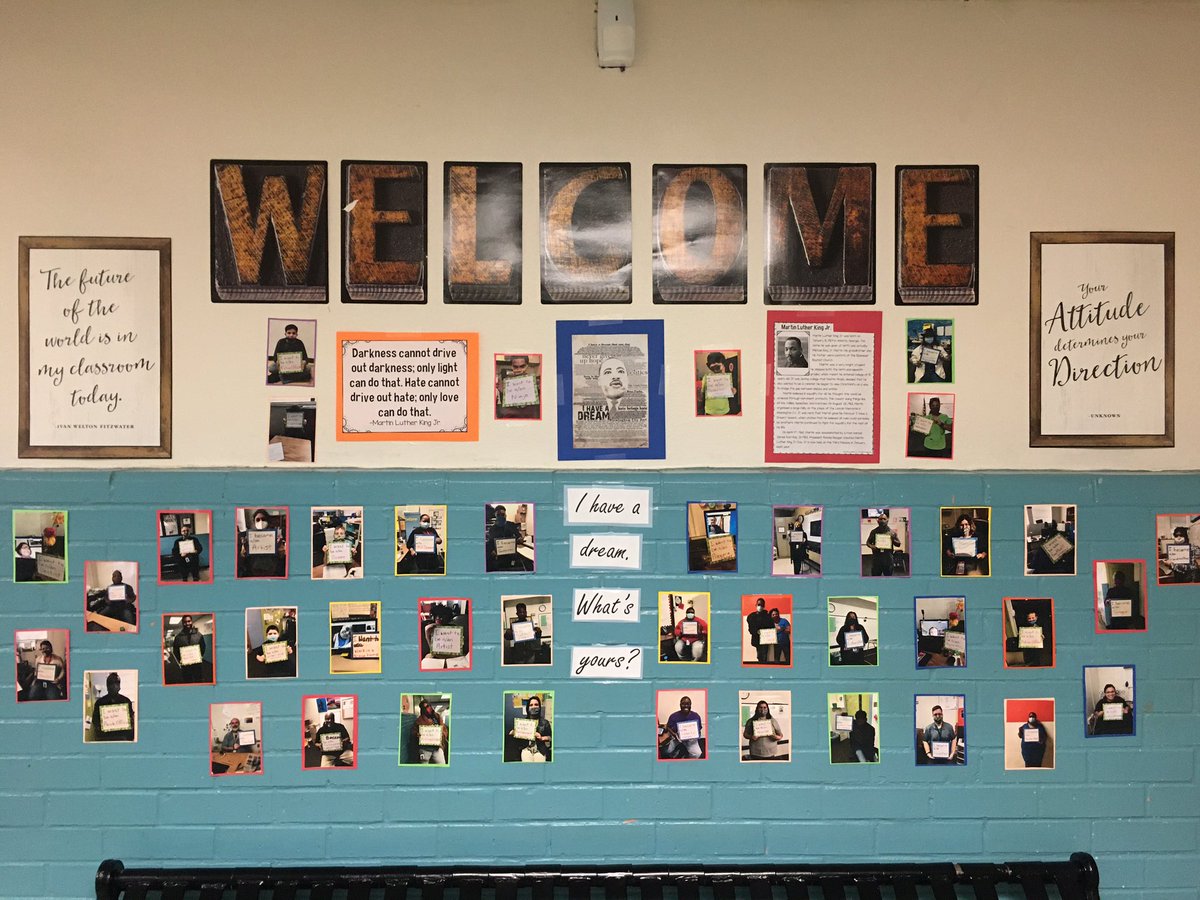 PAC_Wolves's tweet photo. All of the amazing voices of PAC in one place displaying their dreams to honor Dr. King. Each staff and student said what they dreamed of becoming to inspire our campus! What’s your dream? https://t.co/d7KjX5XljP