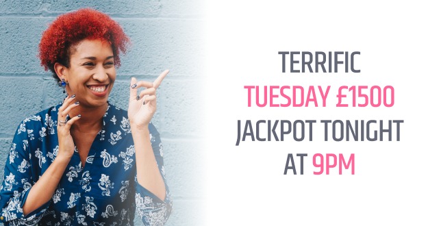 PinkRibbonBingo's tweet photo. Our 'Terrific Tuesday' game is a 90-ball bingo session that runs every Tuesday at 9 pm. You can win a share of £1,500 every week!

You can find tonight's game in our bingo lobby under the tab 'Daily Jackpots'.

Tickets are only £0.25

+18 https://t.co/APDUrMjVMj https://t.co/IdhjuKeaZA
