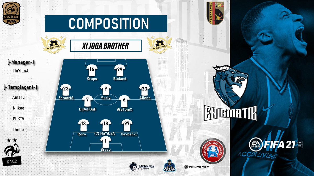 joga_xi's tweet photo. ⚽️Programme de ce soir⚽️

🕐 21:00 🆚 @VVeSportCP Esport { amical }
🕐 21:20 🆚 @city_vpg { amical }
🕐 21:40 🆚 xWarriors { Amical }
🕐 22:00 🆚 @UnitedFrench { amical }
🕐 22:20 🆚 @EsportGones { @AcfFrance }
🕐 22:45 🆚 @LebbouG { @AcfFrance }
🕐 23:05 🆚 @nucstars { Amical } https://t.co/uipq8YgFo0