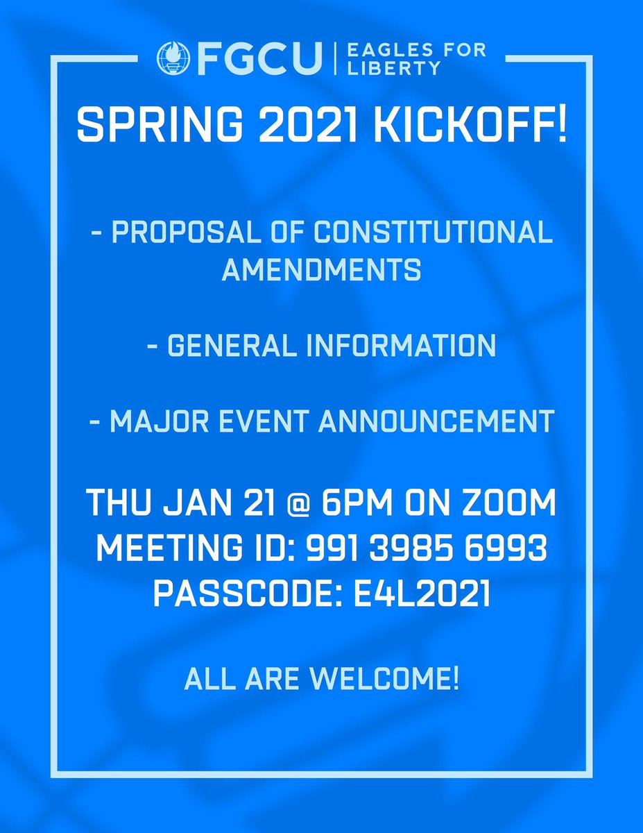 Join us this Thursday, January 21 for our first meeting of the semester! We will be reviewing constitutional amendments &amp; more important info — we will also be announcing our involvement in a major on-campus event! As always, everyone is welcome.