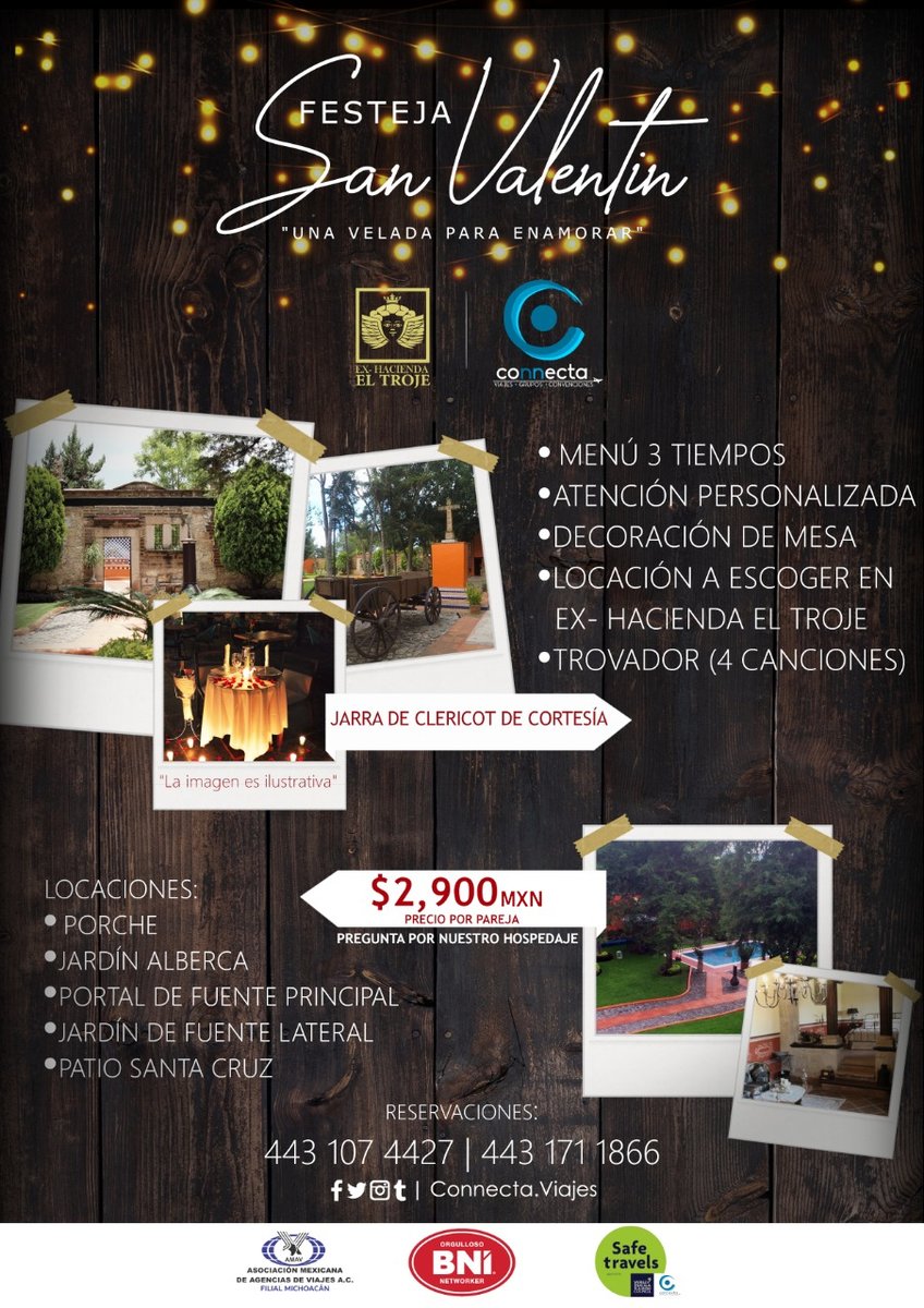 ConnectaViajes's tweet photo. Sorprende a tu #Pareja 💏 este #SanValentín con una #Cena romántica en Ex Hacienda El Troje 😍 https://t.co/2JqxOKyUr4