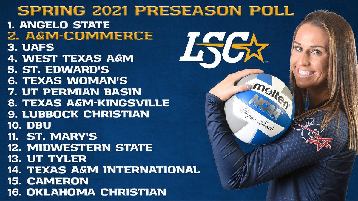 The <a href="/LoneStarConf/">Lone Star Conference</a> released its spring 2021 preseason poll and <a href="/Lion_Volleyball/">East Texas A&M Volleyball</a> is voted into the number 2 spot! #TimeToHunt #BestInClass
