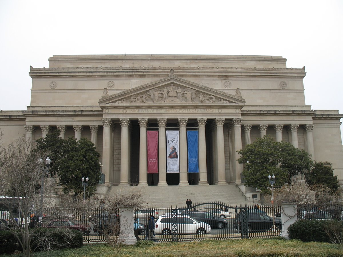 The National Archives Building, known informally as Archives I, is the HQ of the National Archives & Records Administration.A 2nd larger facility, known as "Archives II" [A2], is located in College Park, MD.Declaration of Independence, the Constitution, & the Bill of Rights...