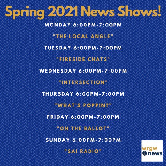 Spring  2021 schedule! Check out some (or all) of these amazing shows: