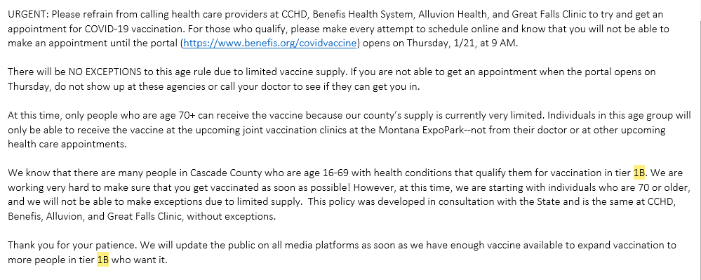 One of those is Cascade Co., which sent out this release last night:  #mtnews  #COVID19