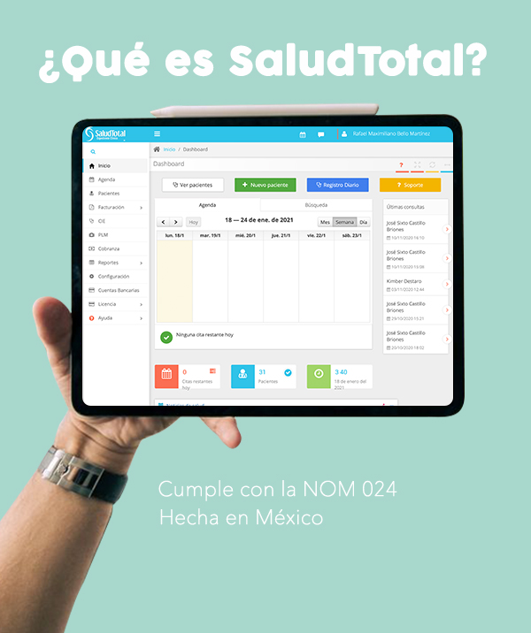 SaludTotalECE's tweet photo. Es la plataforma y App móvil Mexicana que le permite llevar su consultorio en la palma de sus manos por menos de lo que cuesta un café al día https://t.co/kxlOGiIl3x